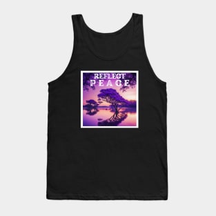 Reflect Peace Serene Jacaranda Tree Sunset Tank Top